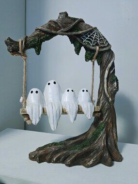Sweet Street Ghosts on Swing Decor -Spooky cute
